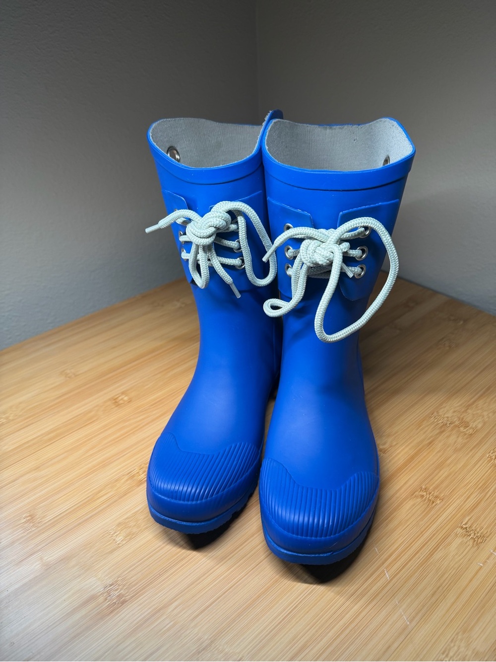 Nomad Women's Mid Calf Waterproof Lace Up Rain Boots Wellingtons Blue Sz 7